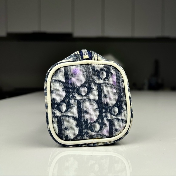 Christian Dior Trotter Cosmetic Pouch PVC Leather Blue - Picture 2 of 9